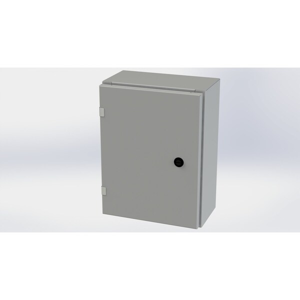 1/4 Turn Latch Electrical Enclosures, 16 in H, 6 in D, 12 in W, NEMA 3R, 4, 12, 13, Carbon Steel